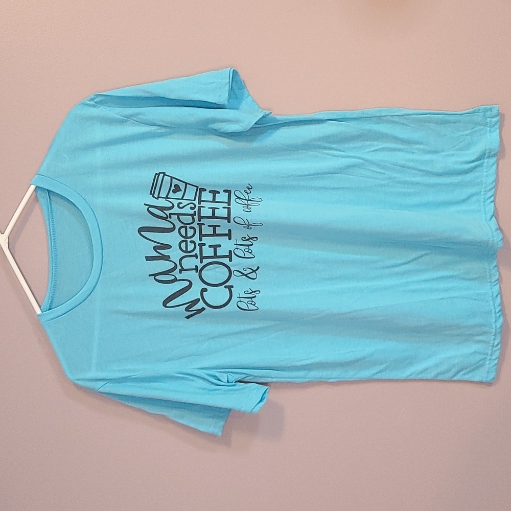 Coffee Mama Tee in Light Blue
